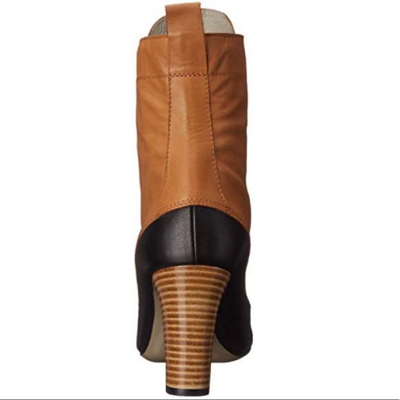 Leather High Heel Lace Up Tall Granny Duck Boots - Picture 4 of 8